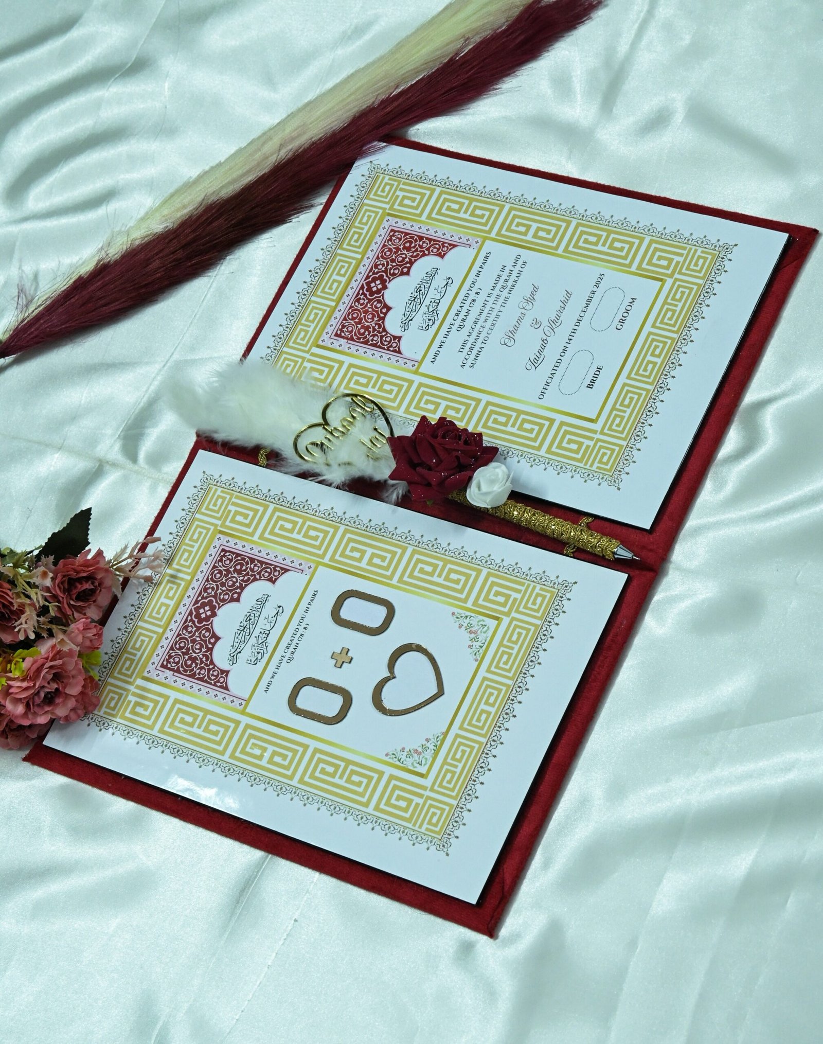 Star Design Nikah Nama Red,Navy Blue - Image 3